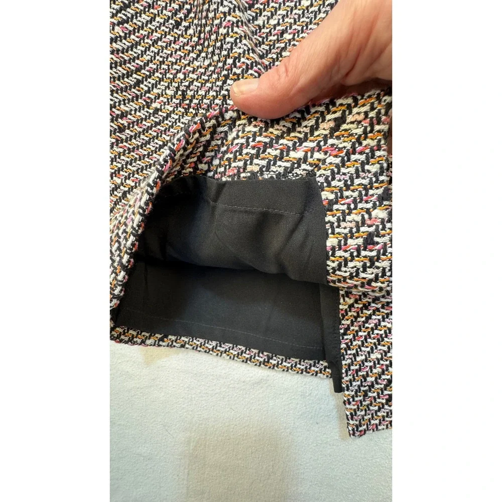 Talbots Skirt Womens 2P Black Multi Tweed Pencil Cotton Blend‎ Trim